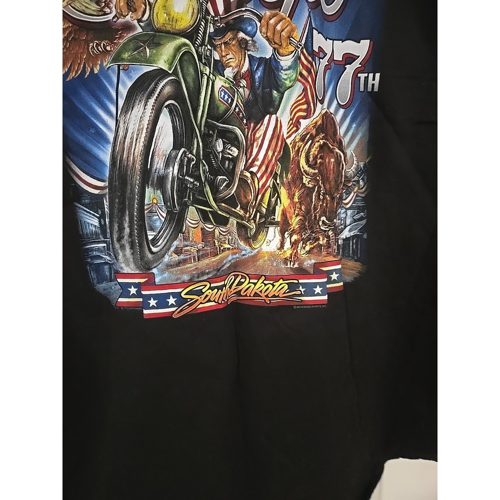 Sturgis 2017 Black Hills Rally 77th Anniversary Sleeveless Biker Shirt Black XL - Picture 12 of 16